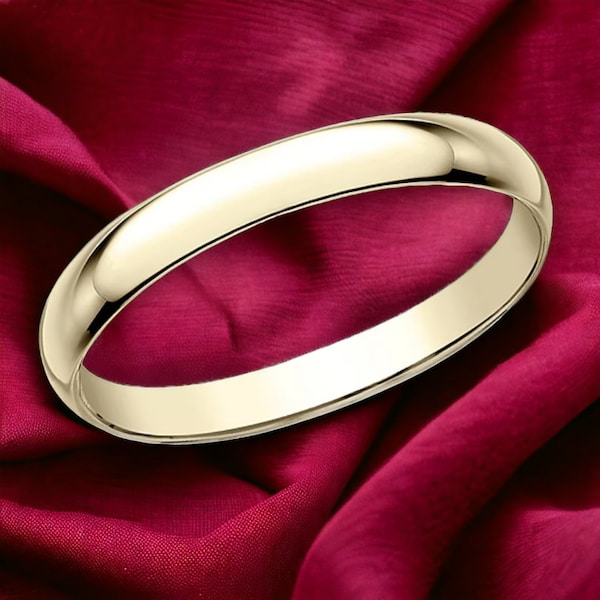 10K Solid Yellow Gold Plain Wedding Bands Jewelry For Men and Women Gifts