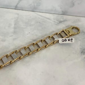 Men&#39;s Solid Real Yellow Gold 10k Hip Hop Mens Fancy Links Bracelet Heavy 10 Karat Gold 10mm Fathers Day Mens Jewelry Gift 9 Inches
