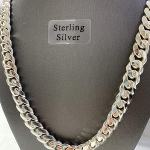 Solid Miami Cuban Link 925 Sterling Silver Chain Necklace For Men Heavy Links Box Clasp 9mm 925 Real Sterling Silver