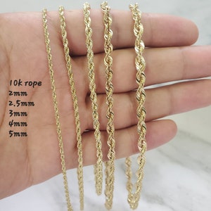 Echt 10K Gelbgold Diamant geschnitten Seil Armband Strand Fußkettchen für Männer Frauen 4mm 10 Karat Echtgold