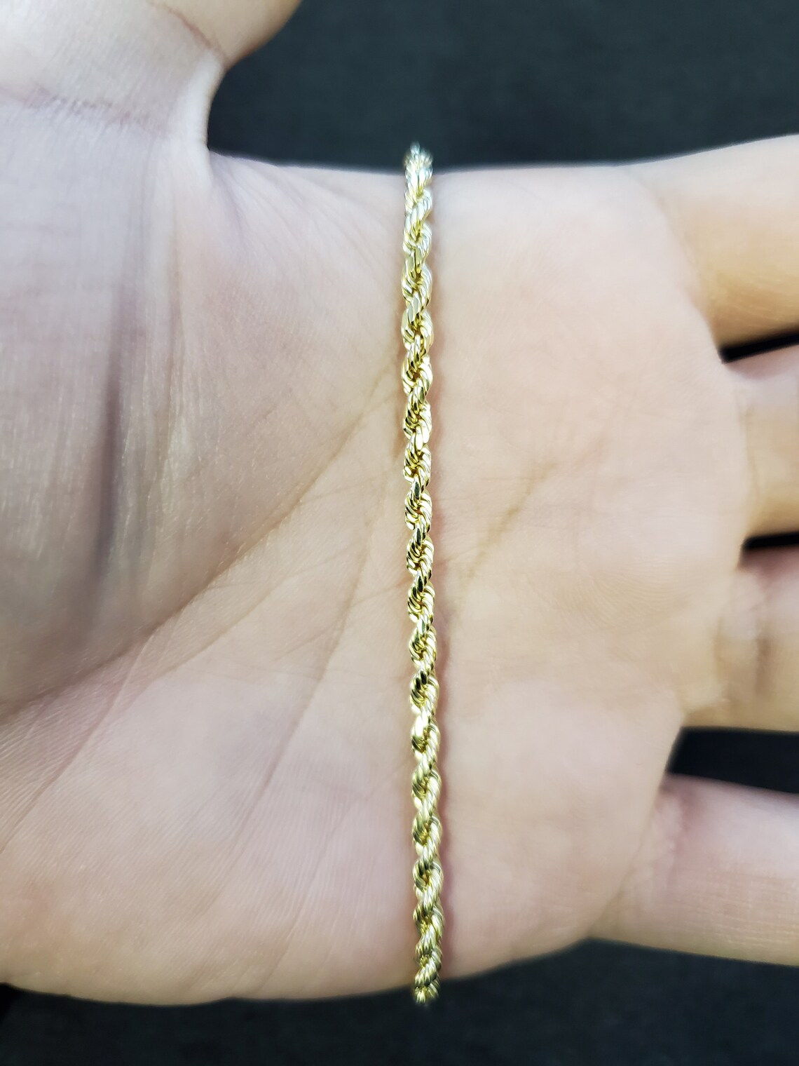 10K Yellow Gold Lite Hollow Diamond Cut Rope Chain (4.00 mm) main image 1
