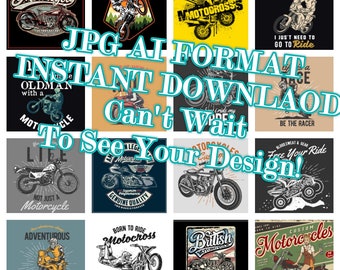 46 Vintage Biker Art Prints Retro Motorcycle Illustrations-AI&JPG-Graphic for Sublimation Chopper Clip art Mug T shirt Design image clipart