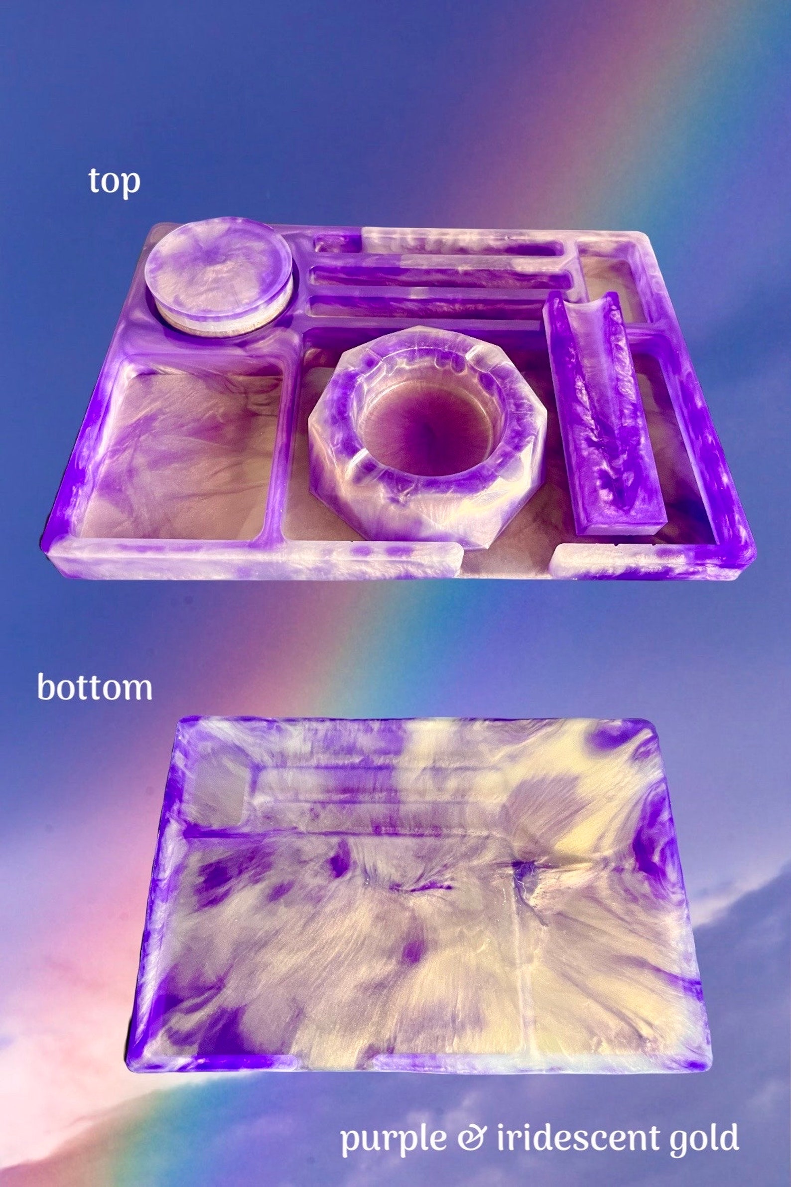 Resin Rolling Tray Set or Individual Pieces, Grinder, Ashtray, Rolling Stand/joint Holder