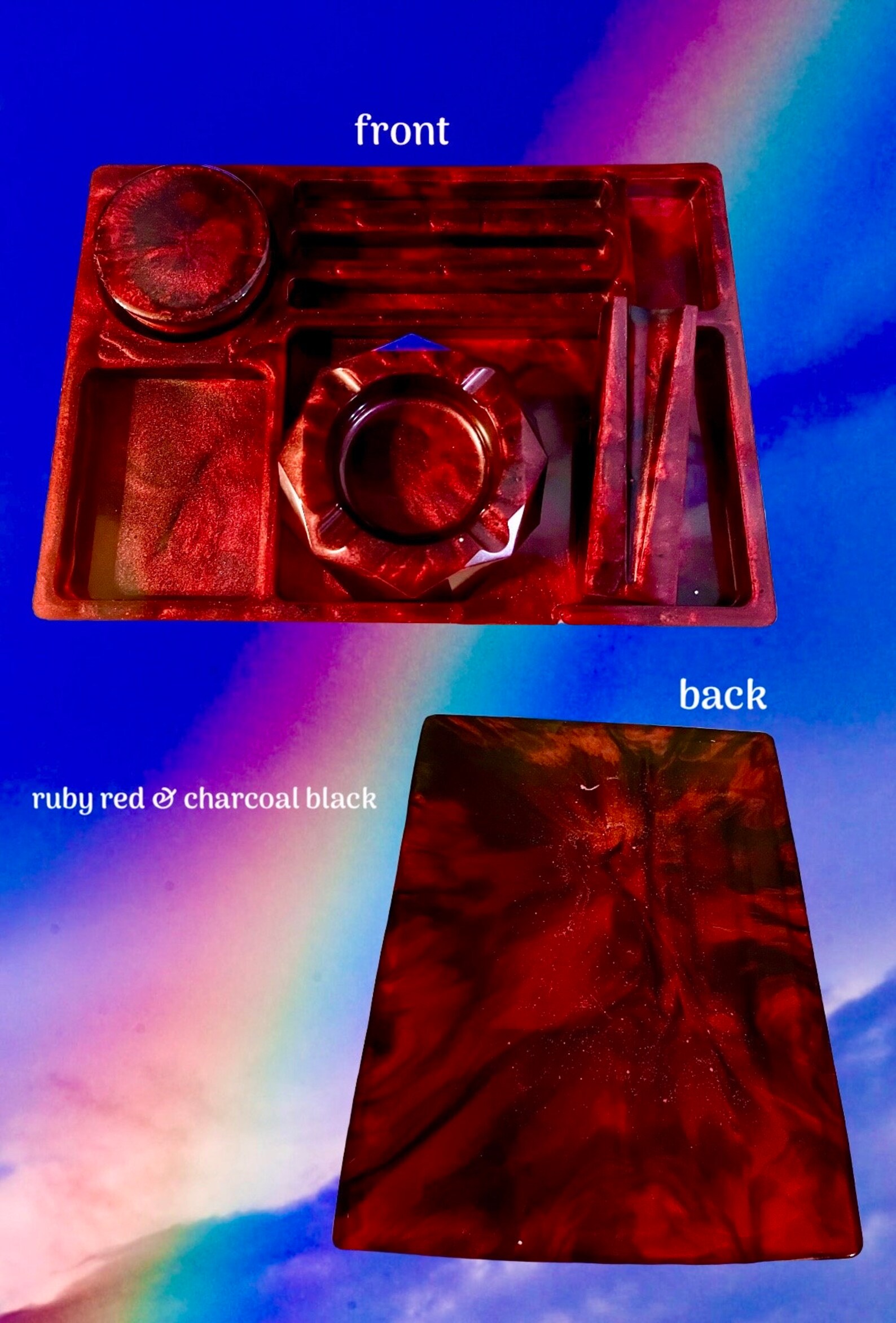 Resin Rolling Tray Set or Individual Pieces, Grinder, Ashtray, Rolling Stand/joint Holder