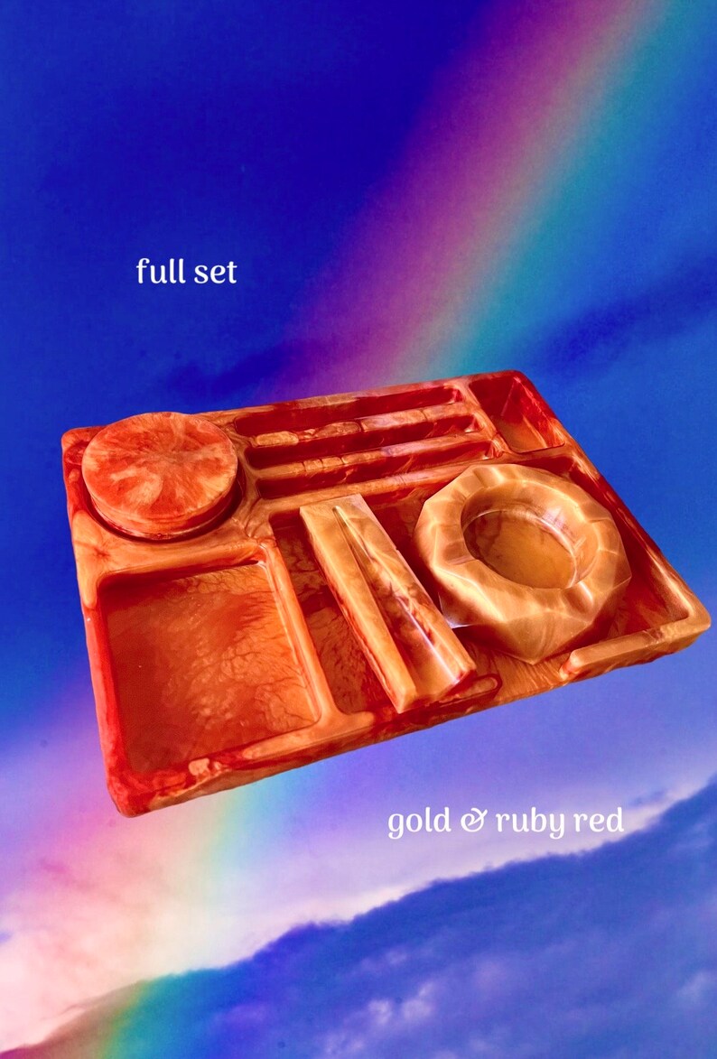 Resin Rolling Tray Set or Individual Pieces, Grinder, Ashtray, Rolling