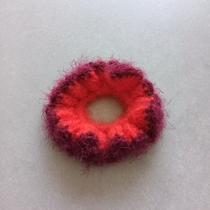 Scrunchies/Chouchous tout doux en crochet handmade Rouge+Bordeaux