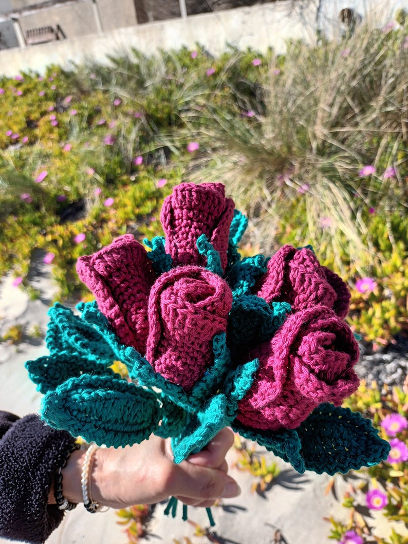 Bouquet of crochet Roses its Fragrance image 7