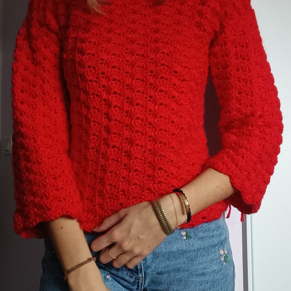 Pull en crochet handmade neuf