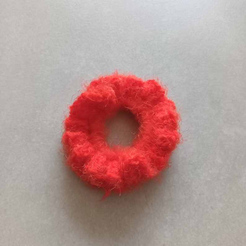 Scrunchies/Chouchous tout doux en crochet handmade Rouge orangé