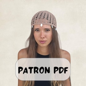 Modèle facile de bonnet en résille au crochet, Fichier PDF patron bonnet en maille, Modèle Chapeau d'été en crochet