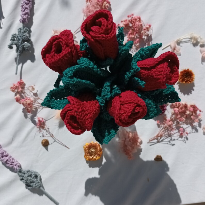 Bouquet of crochet Roses its Fragrance image 8
