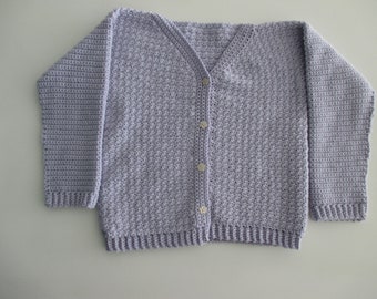 Lilac crochet cardigan 4 years