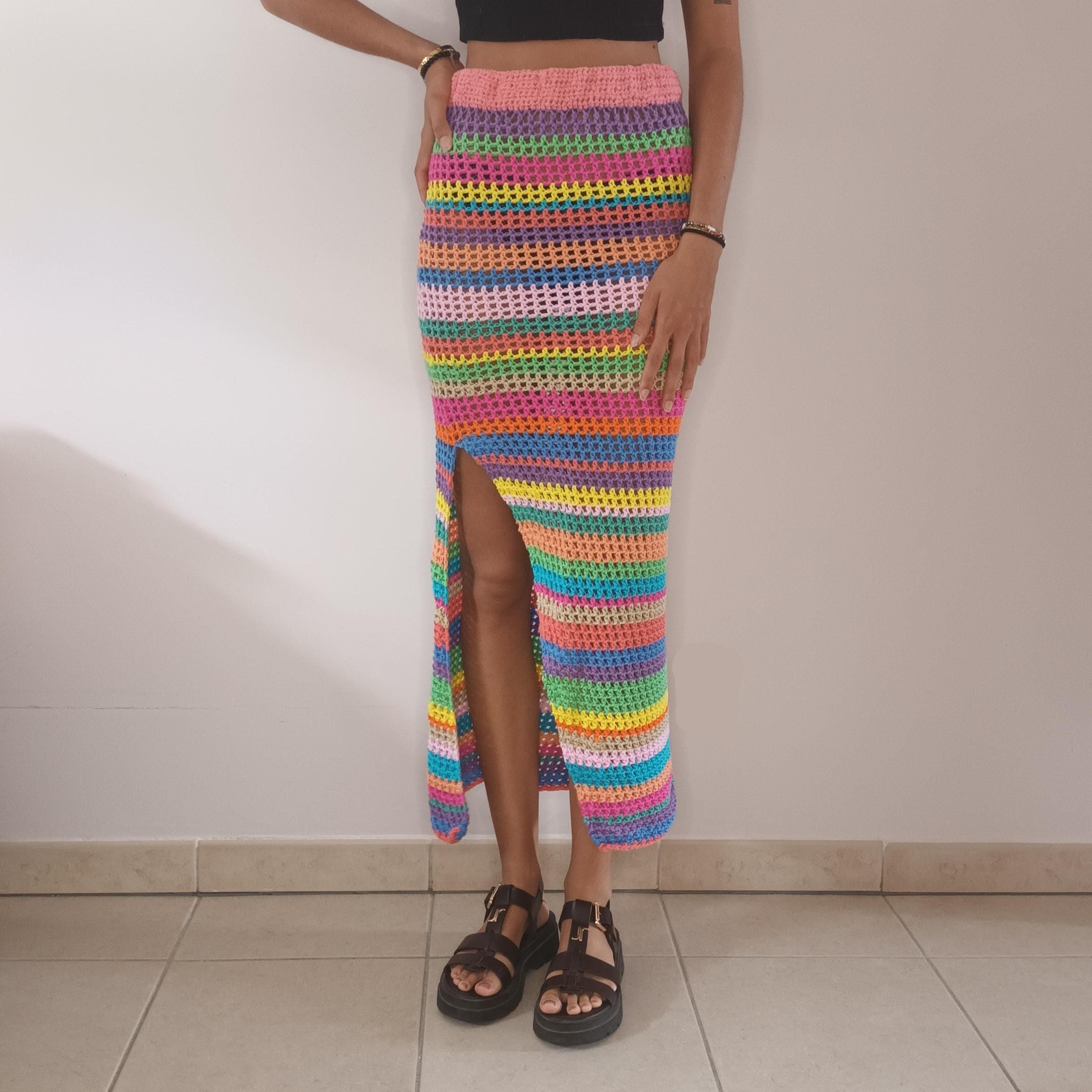 white christmas dresses Crochet Maxi Dress in Multicolor Brown / L