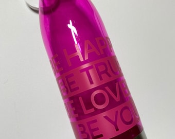 Pink Be Happy Be True Be Lovely Be You Plastic Metal Water Bottle