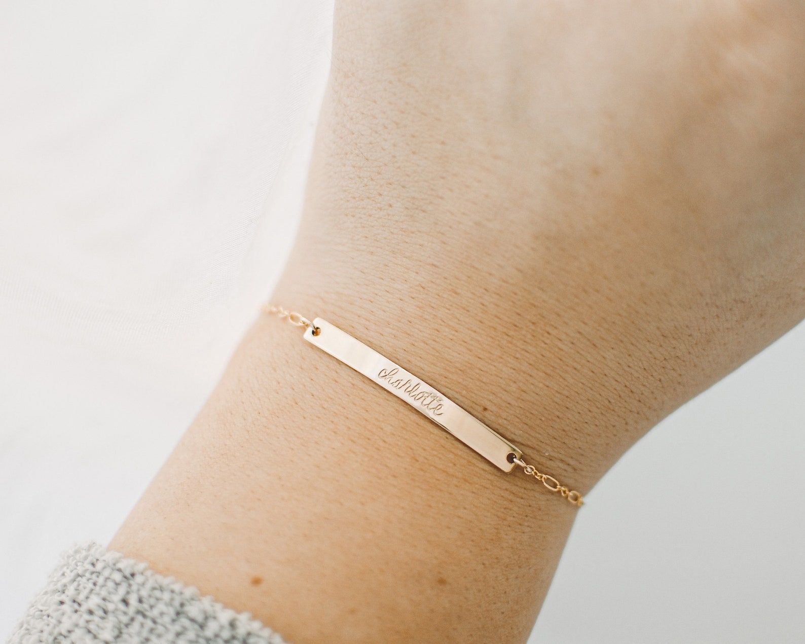 Personalized 14k Gold Bracelet Name Bracelet Figaro Etsy