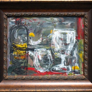 Original oil on canvas - modern realism wall decor bar art