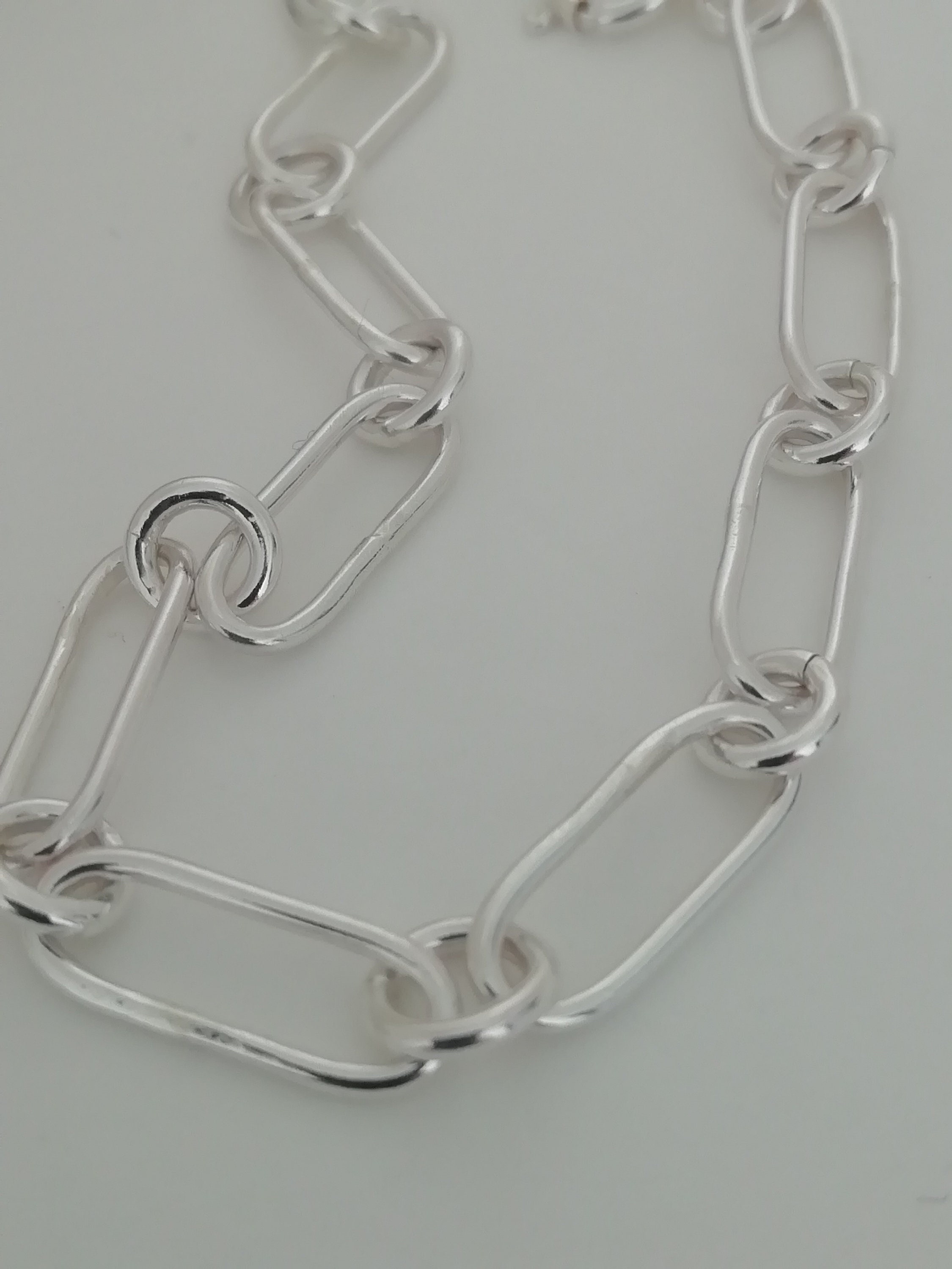 Handmade Silver 'Paper Clip' Link Bracelet Etsy