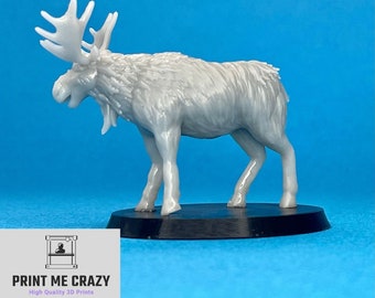 32mm Moose Miniature, Resin 3D Printed Animal