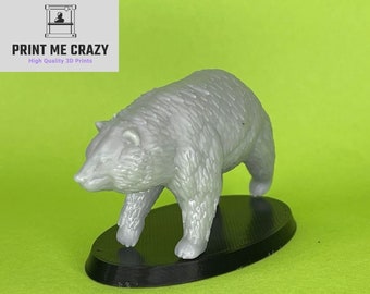 32mm Bear Miniature, Resin 3D Printed Animal