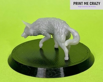 32mm Fox Miniature, Resin 3D Printed Animal