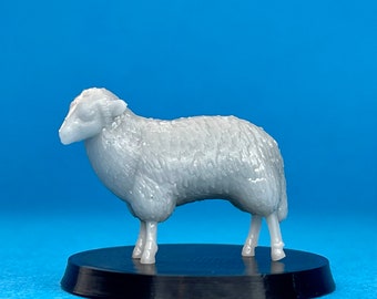 32mm Sheep Miniature, Resin 3D Printed Animal