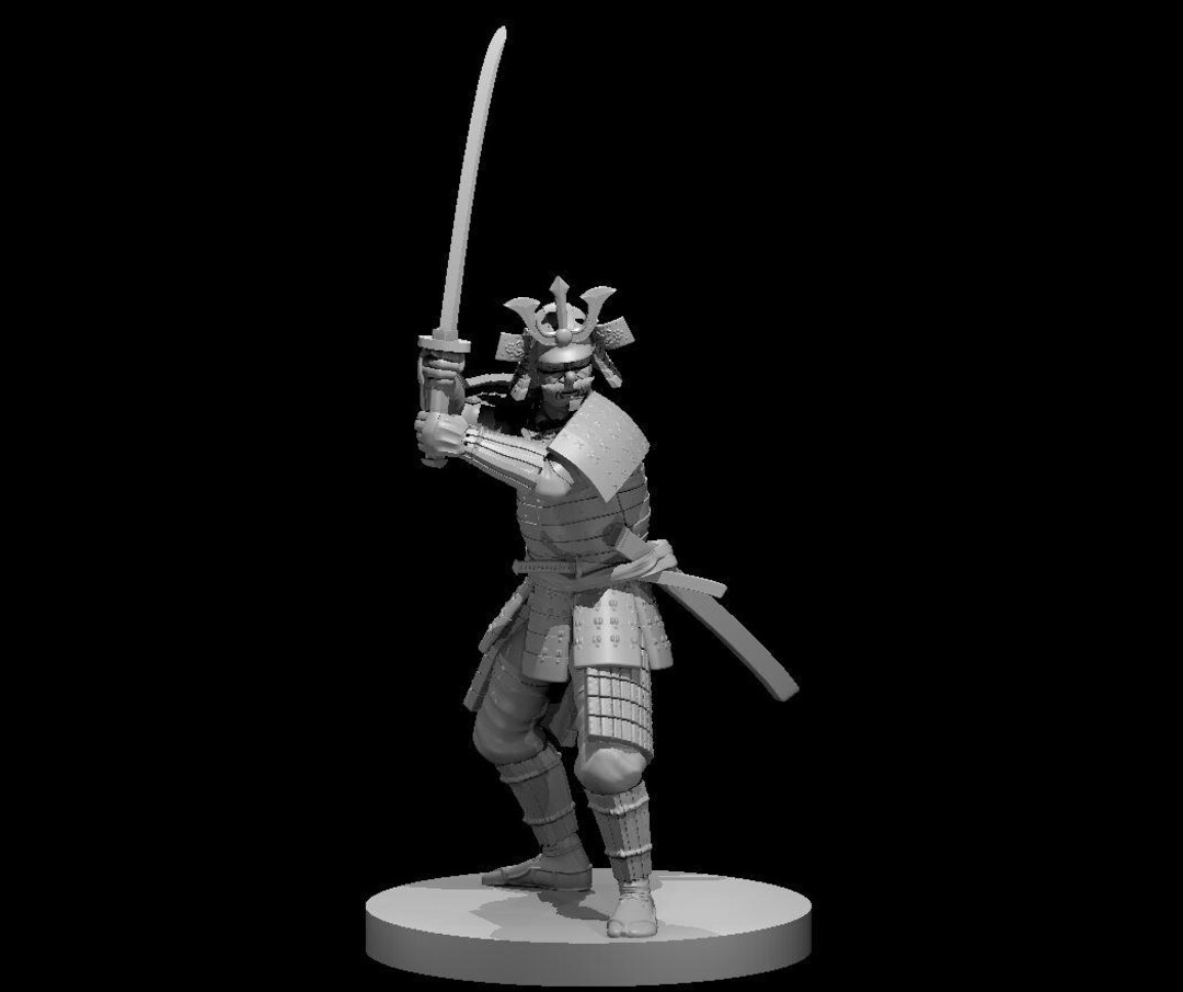 Samurai Miniature D D Resin 3d Printed Miniature Etsy