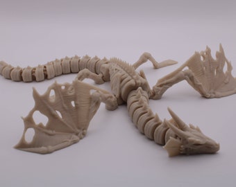 Articulated Bone Dragon, 3D Printed Flexible Dragon