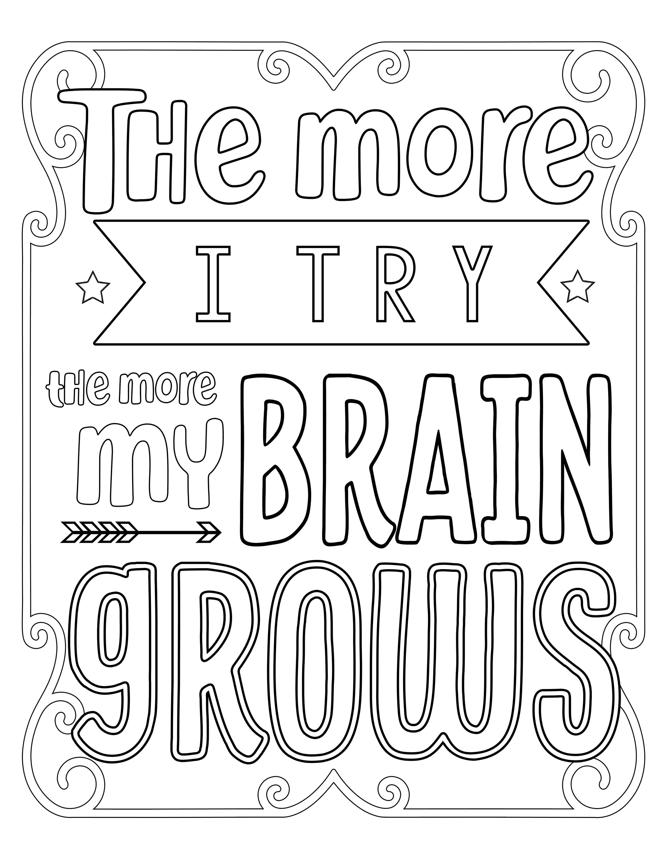 Free Coloring Page Growth Mindset Quote Coloring Pages Free | Images ...