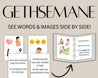 Gethsemane Flip Chart Song Visuals, Primary Easter Song Printable Visual Aid for Gethsemane by Melanie Hoffman