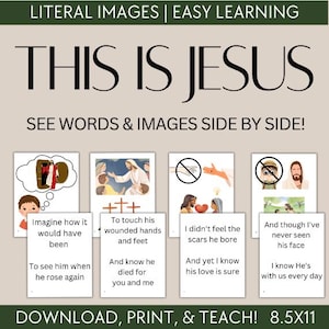 This is Jesus Flip Chart Easter Song Visuals for Primary Singing Time | Printable Visual Aid for &quot;This Is Jesus&quot; by Shawna Edwards