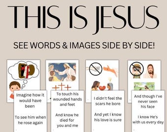 This is Jesus Flip Chart Easter Song Visuals for Primary Singing Time | Printable Visual Aid for &quot;This Is Jesus&quot; by Shawna Edwards