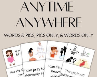 Anytime Anywhere Flip Chart Song Visuals, Primary Singing Time Printable Visual Aid for Anytime Anywhere by Angie Killian