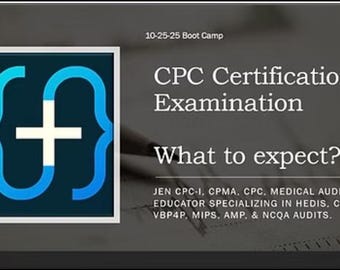 Certificación de codificación médica de 8 horas de Boot Camp ENLACE DE REPRODUCCIÓN DE VIDEO Minicurso Revisión del examen de 18 áreas con predicciones MedicalCodingbyJen