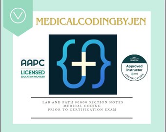 Lab and Path Section CPT Notes Pages Watermarked Instant Download Medical Coding beginner exam help tips notes cpc