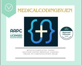 Musculoskeletal section CPT notes medical coding certification exam prep Instant download handwritten notes CPC CCS
