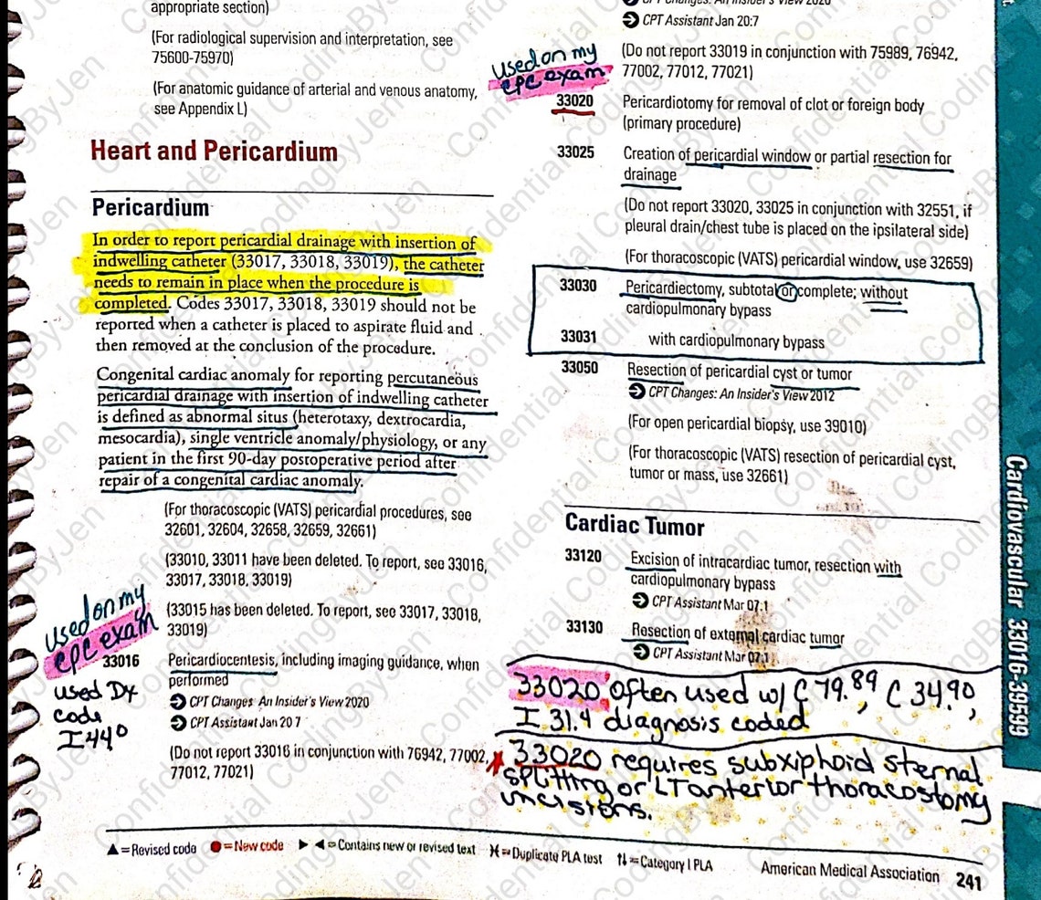2021 CPT Surgery Cardiology guide notes for CPC exam AAPC | Etsy