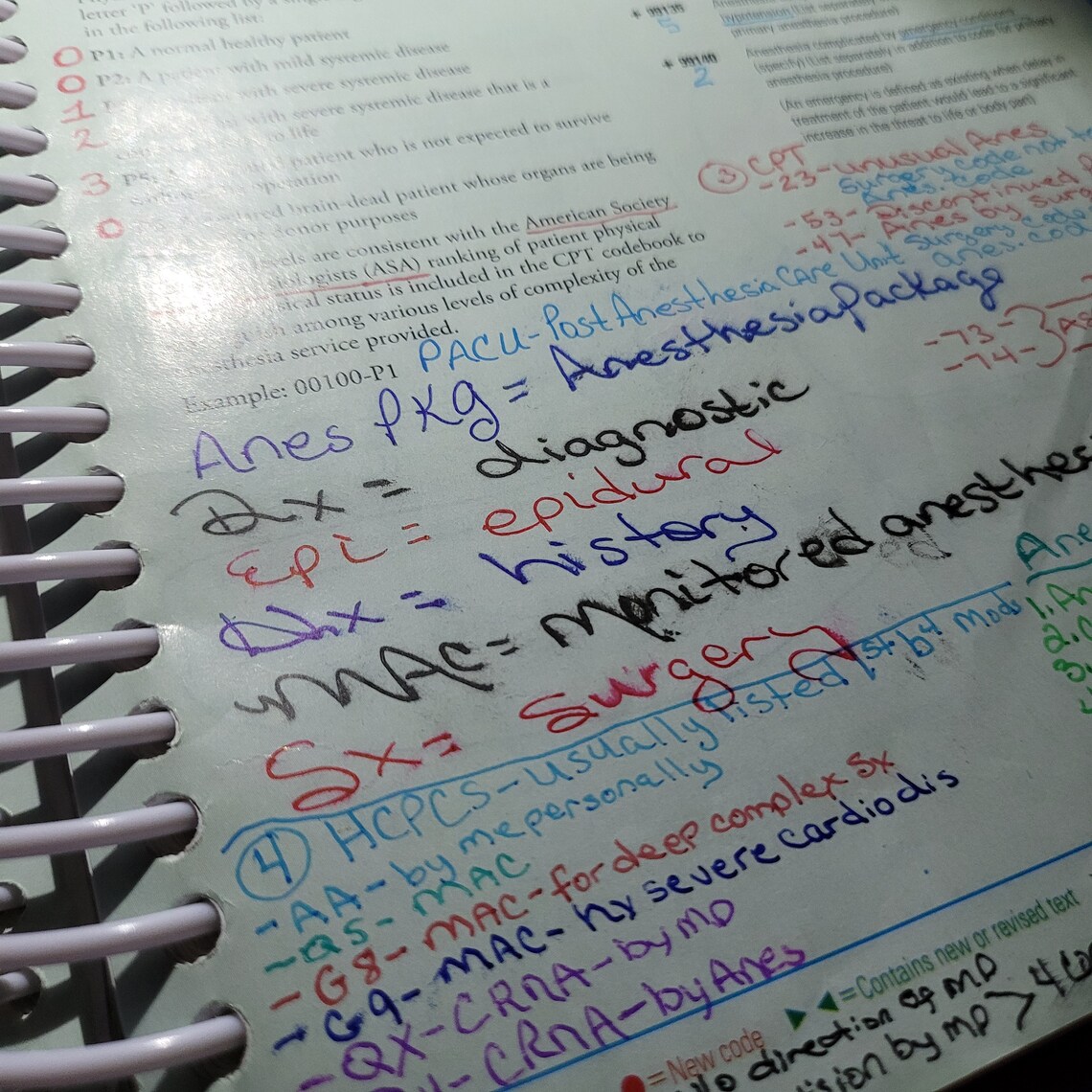 AAPC CPC CPT Anesthesia guideline notes test example codes | Etsy
