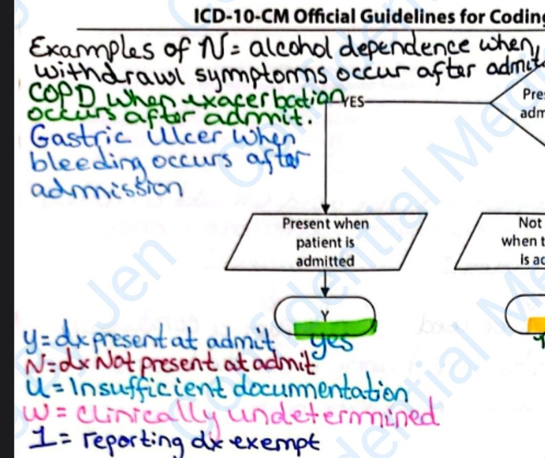 2024 ICD 10 CM Guidelines With Handwritten Watermarked Notes Instant