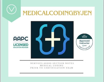 Notas de facturación de codificación médica de la sección del sistema nervioso, 41 páginas, descarga instantánea. Incluye dos páginas adicionales, todas las páginas con marca de agua, consejos para el examen.