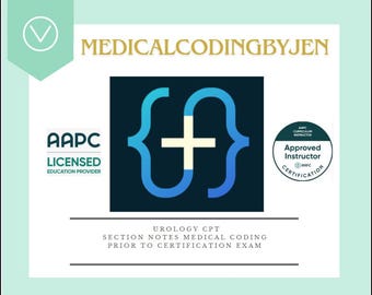 Urology Section CPT handwritten instant download cpc ccs cpma beginner certification