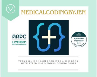 Turn 2024 ICD10 CM book into a 2025 book with typed list Medical coding coder medicalcodingbyjen notes