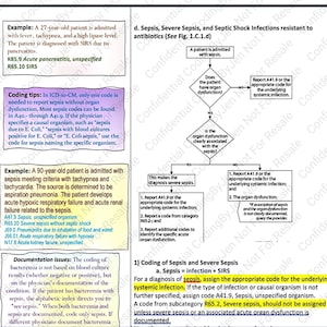 Typed ICD10 CM Guidelines 105 pages Coding Examples Tips Sequencing Documentation Help Plus Top 10 CPC Exam List Medical Coding Billing