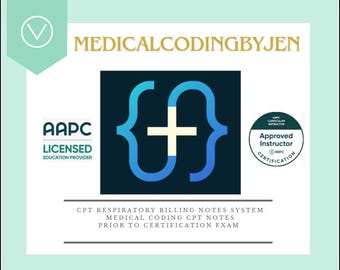 CPT Respiratory Notes section medical coding certification billing notes instant download handwritten cpc ccs cpma coc aapc ahima