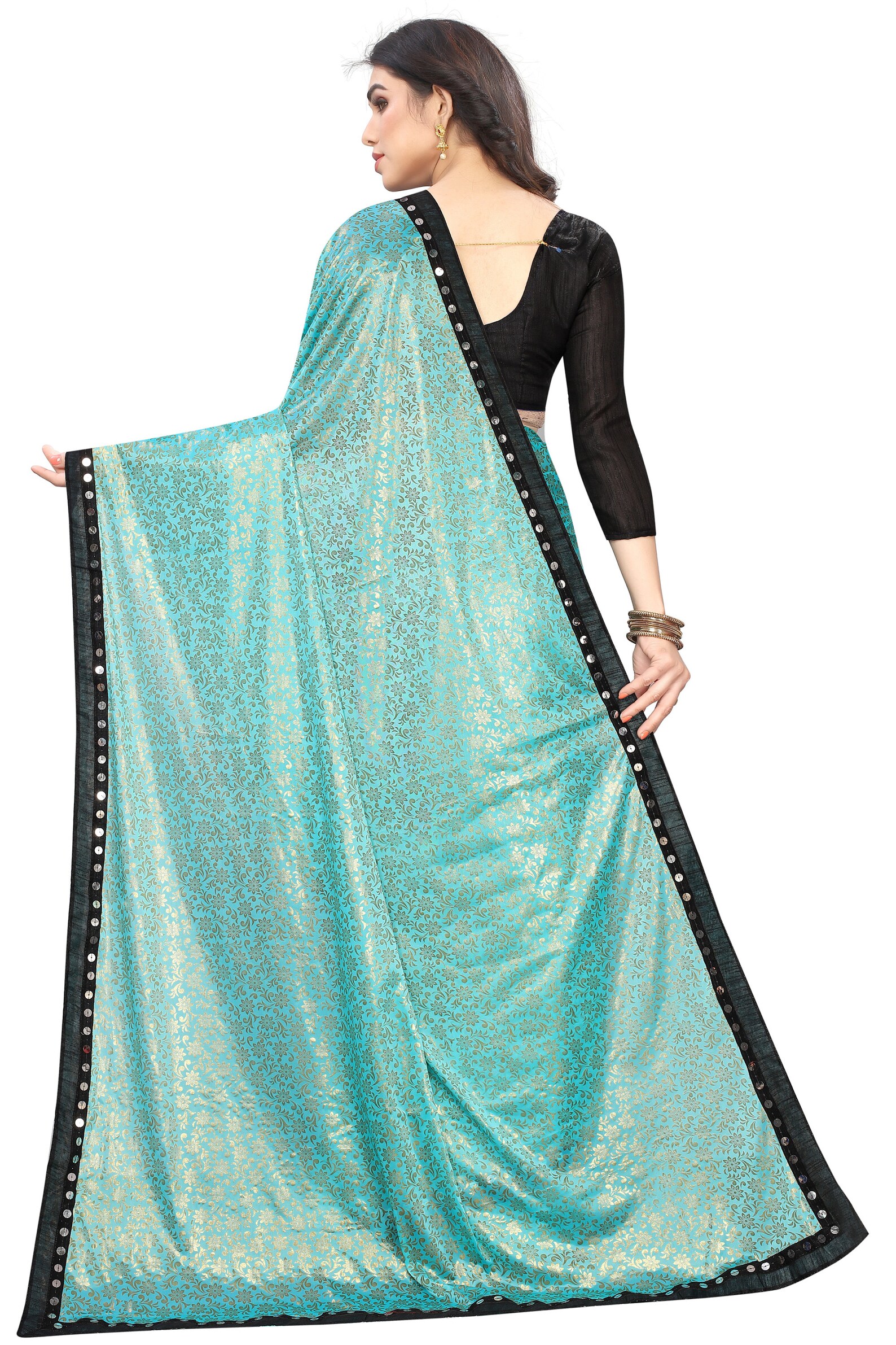 Sky Blue Color Saree With Matching Blouse Light Weight and Etsy