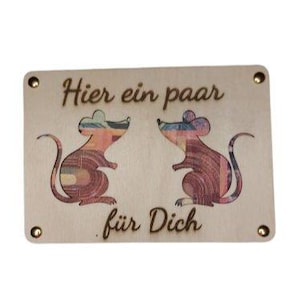 Personalisierte Holzkarte – ‚Hier ein paar Mäuse für dich‘ mit Wunschname | Gravierte Geschenkidee für Geldgeschenke & besondere Anlässe