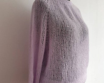 Mohair sweater knitted by hand.