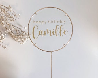 Custom Acrylic Cake Topper | Personalized | Acrylic Topper | Birthday | Personalized Gift | Local Pick Up | Name | Circular Cake Topper