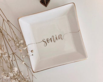 Custom Ceramic Ring Dish | Personalized | Trinket Dish | Wedding | Engagement | Personalized Gift | Local Pick Up | Name | Jewelry