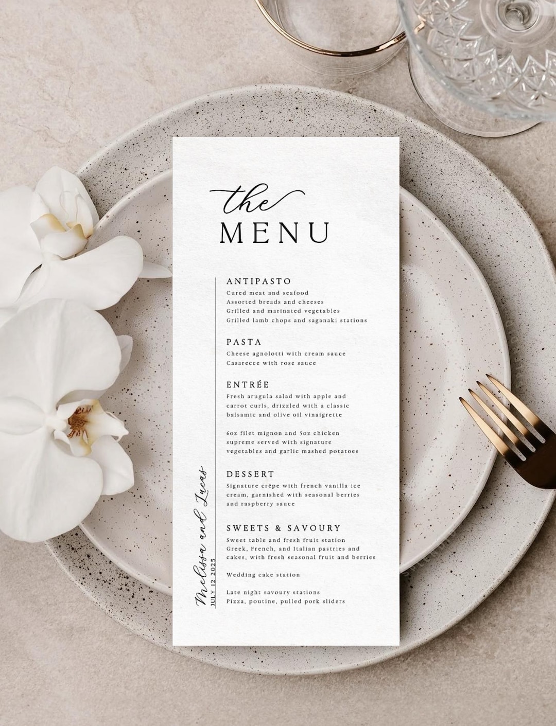 Elegant Wedding Menu Template: Customizable Canva Design (instant ...
