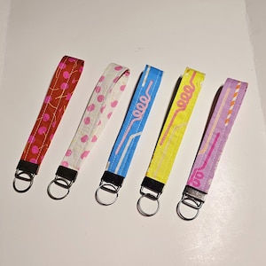 Ruby Star Society Fabric Keychain Wristlet: Handmade Key Fob